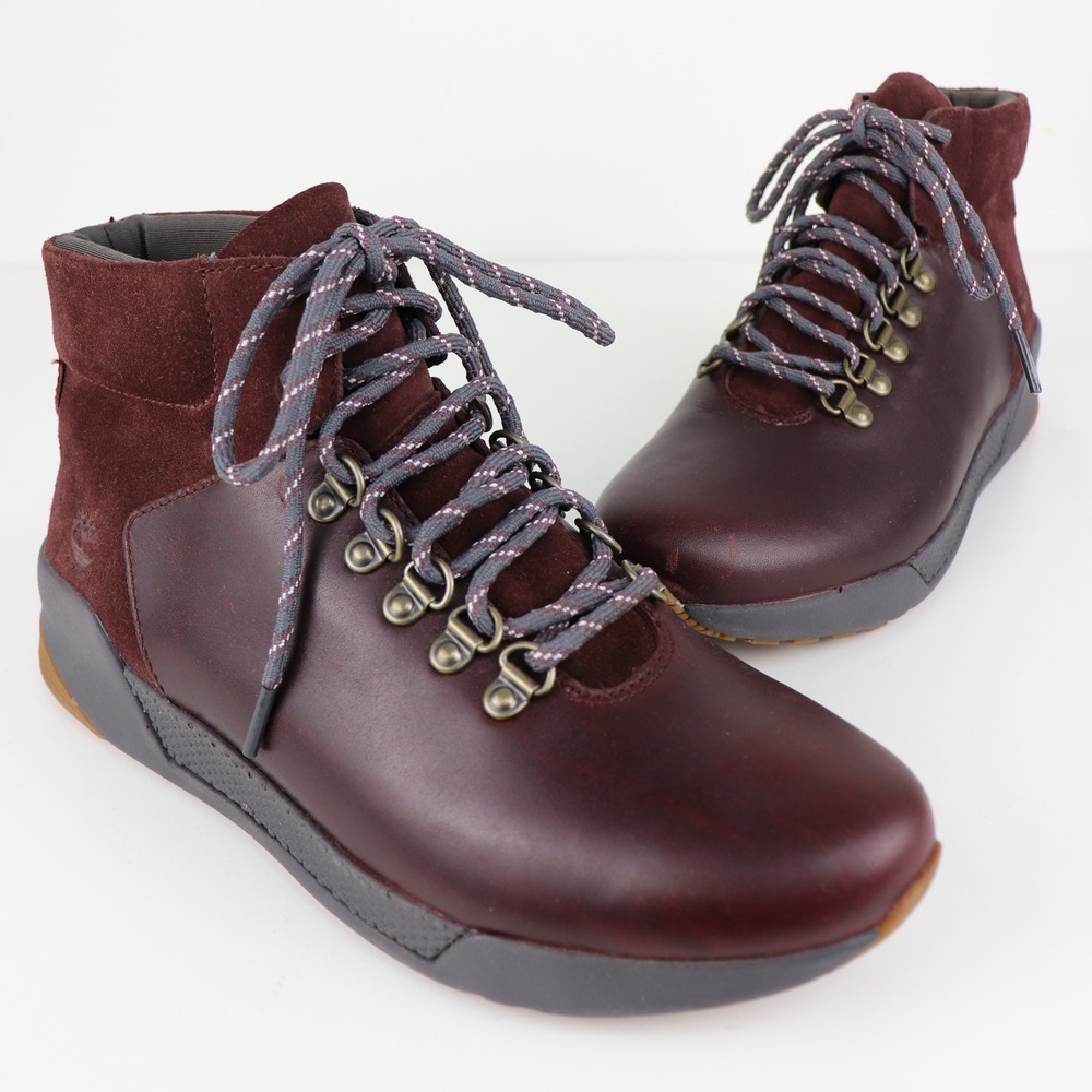 Timberland Women's Burgundy Leather & Suede Ankle Boots